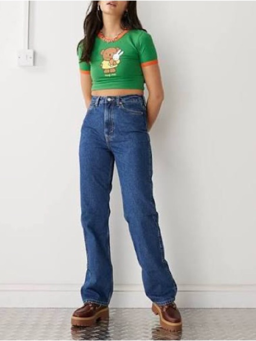 WEEKDAY Rowe Extra High Straight Jeans Blue Sz 29/34 NWT